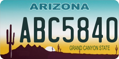 AZ license plate ABC5840