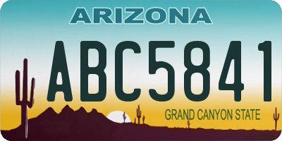 AZ license plate ABC5841
