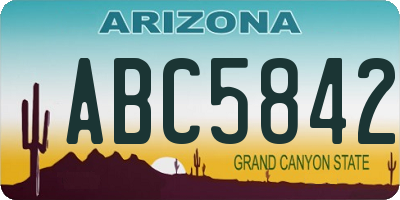 AZ license plate ABC5842