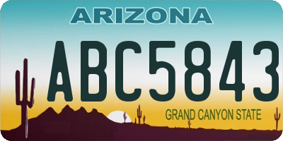 AZ license plate ABC5843