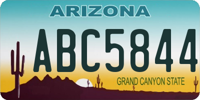 AZ license plate ABC5844
