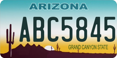 AZ license plate ABC5845