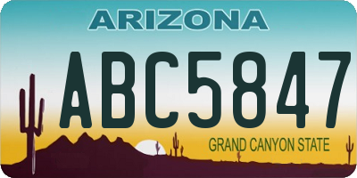 AZ license plate ABC5847