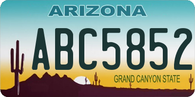 AZ license plate ABC5852