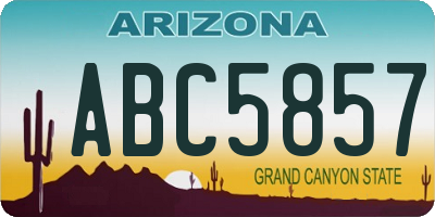 AZ license plate ABC5857
