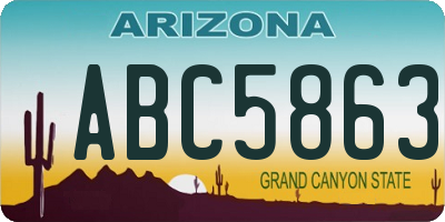 AZ license plate ABC5863