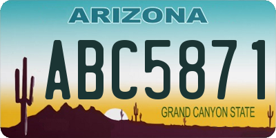 AZ license plate ABC5871