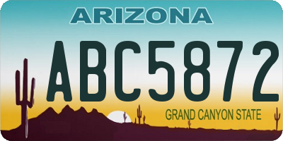 AZ license plate ABC5872