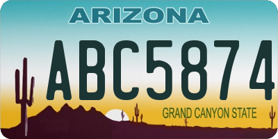 AZ license plate ABC5874
