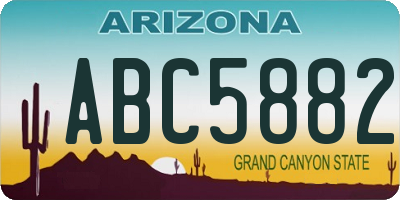 AZ license plate ABC5882