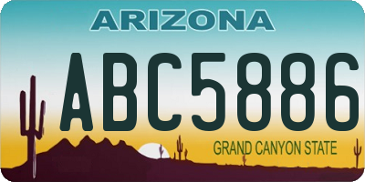 AZ license plate ABC5886