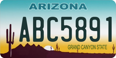 AZ license plate ABC5891