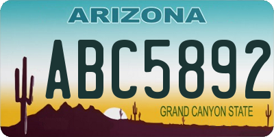 AZ license plate ABC5892