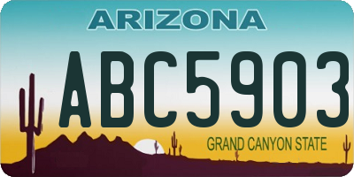 AZ license plate ABC5903