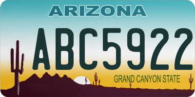 AZ license plate ABC5922