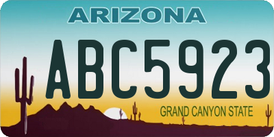 AZ license plate ABC5923