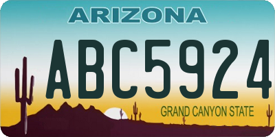 AZ license plate ABC5924