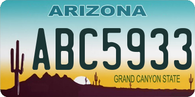 AZ license plate ABC5933