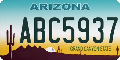 AZ license plate ABC5937