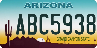 AZ license plate ABC5938