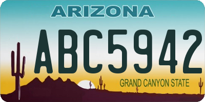 AZ license plate ABC5942