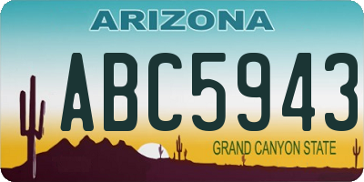 AZ license plate ABC5943
