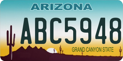 AZ license plate ABC5948