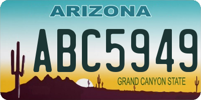 AZ license plate ABC5949