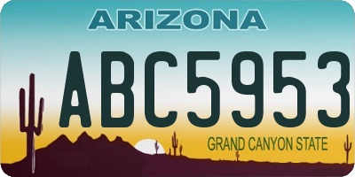 AZ license plate ABC5953