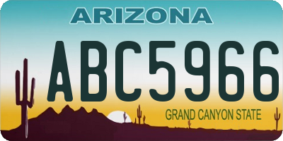 AZ license plate ABC5966