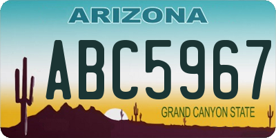 AZ license plate ABC5967