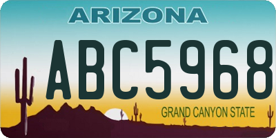 AZ license plate ABC5968