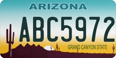AZ license plate ABC5972