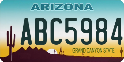 AZ license plate ABC5984