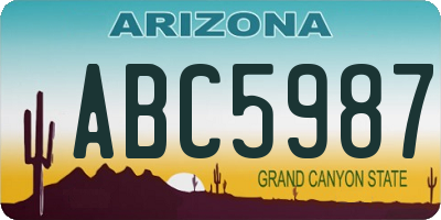 AZ license plate ABC5987