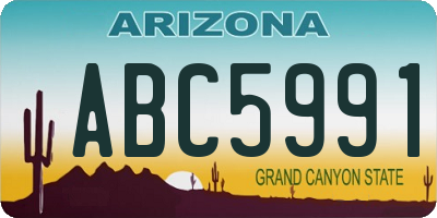 AZ license plate ABC5991