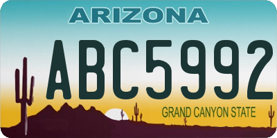 AZ license plate ABC5992
