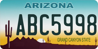 AZ license plate ABC5998