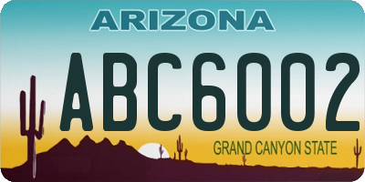 AZ license plate ABC6002
