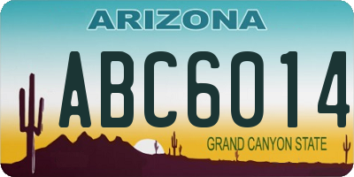 AZ license plate ABC6014