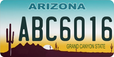 AZ license plate ABC6016