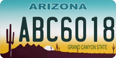 AZ license plate ABC6018