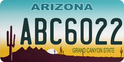AZ license plate ABC6022
