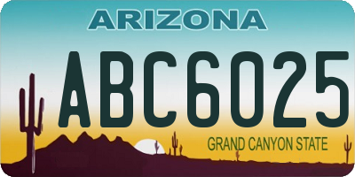 AZ license plate ABC6025
