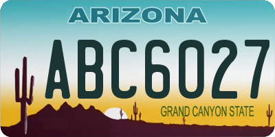AZ license plate ABC6027