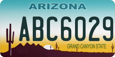 AZ license plate ABC6029