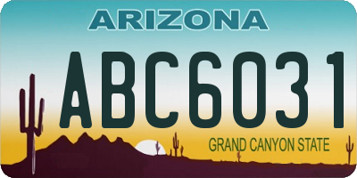 AZ license plate ABC6031