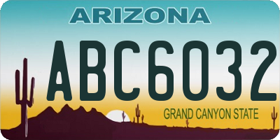 AZ license plate ABC6032