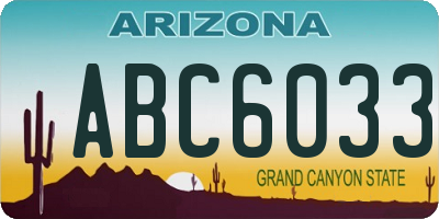 AZ license plate ABC6033