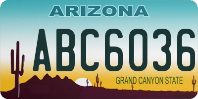 AZ license plate ABC6036